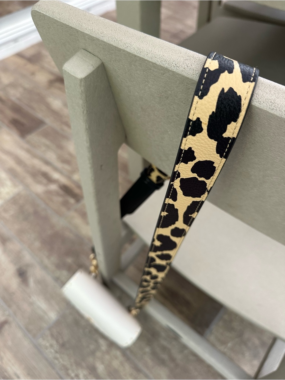 Coach Leopard Print Adjustable Strap in Black and Tan with Gold Hardware - Picture 9 of 16